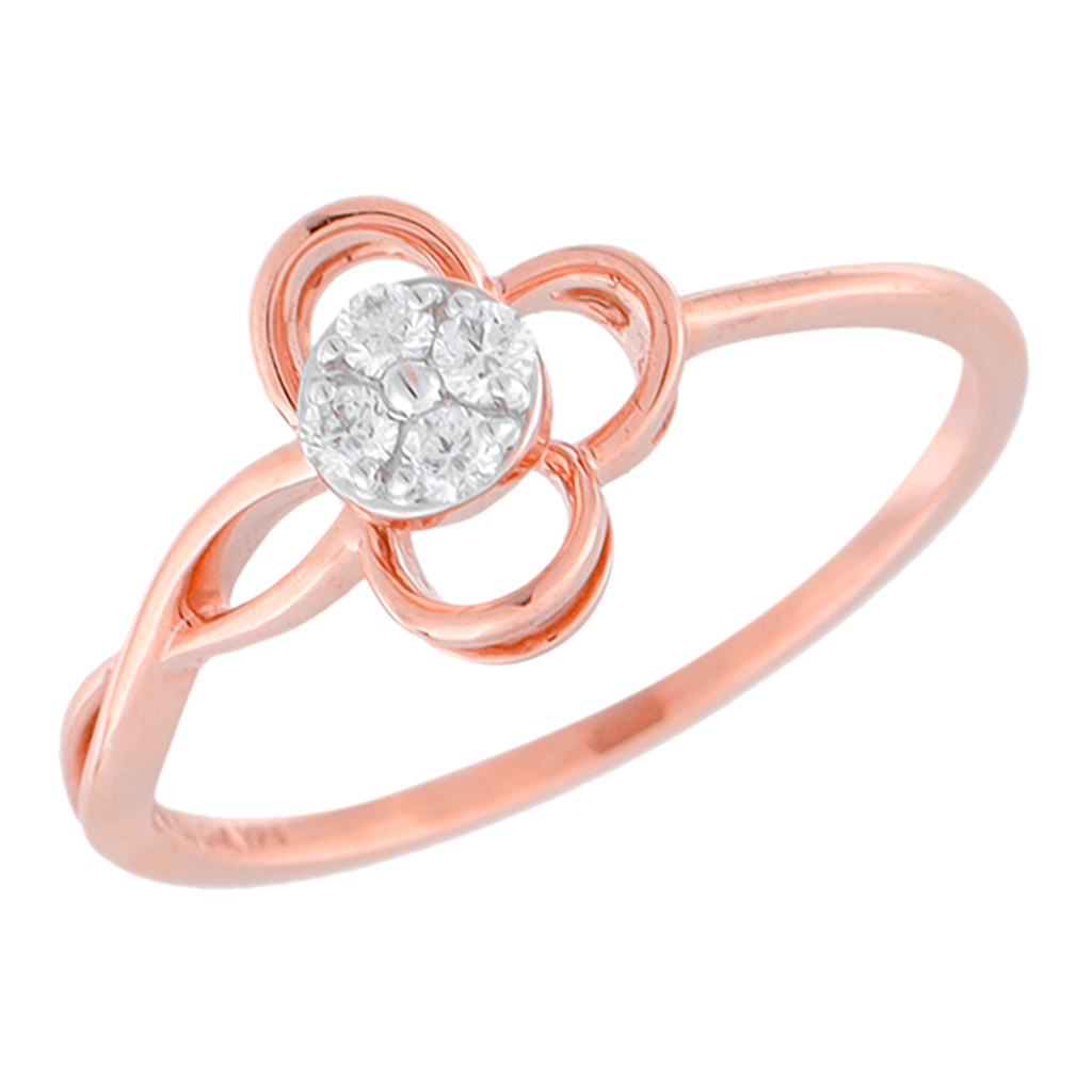 Floral Diamond Loop Ring