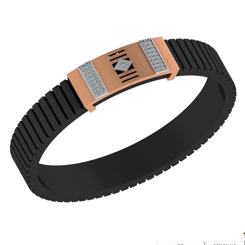 Center Square Diamond Accent Bracelet