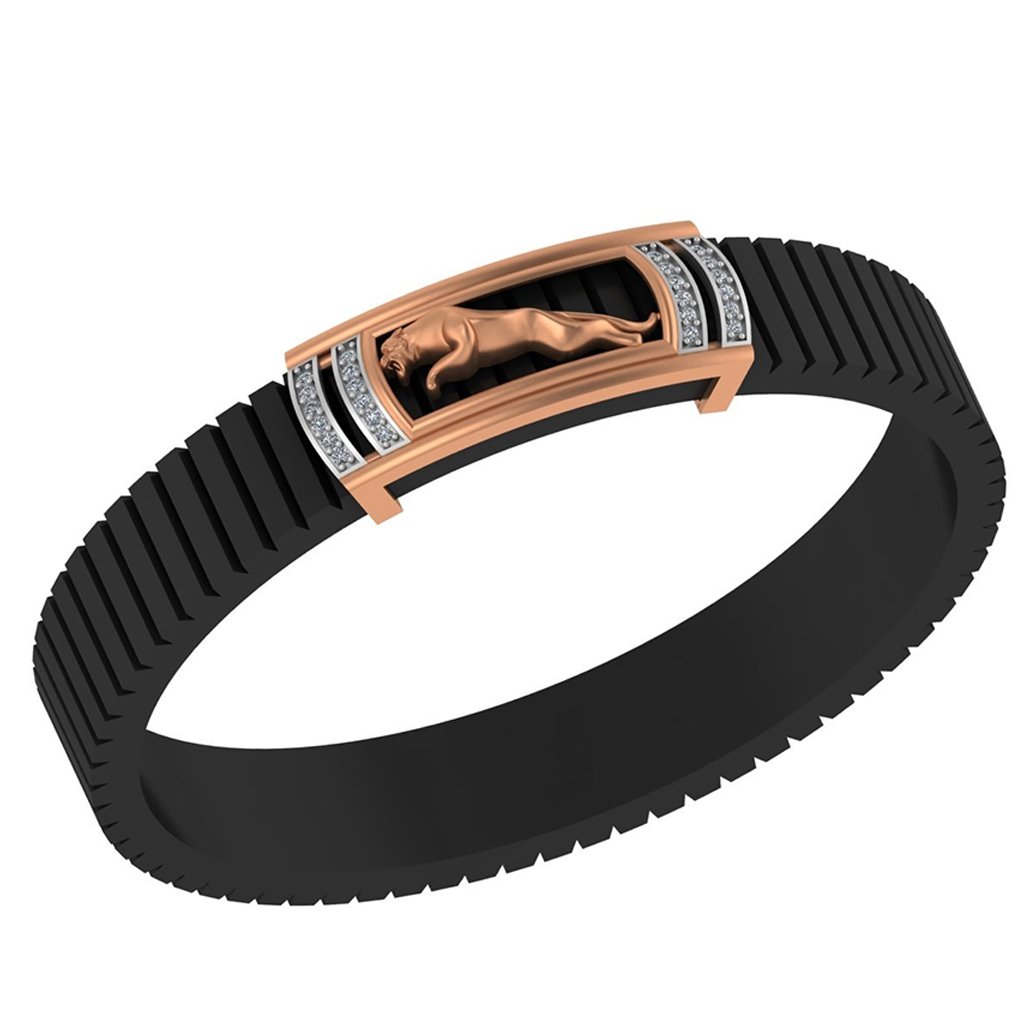 Royal Lion Carved Diamond Men’s Bracelet