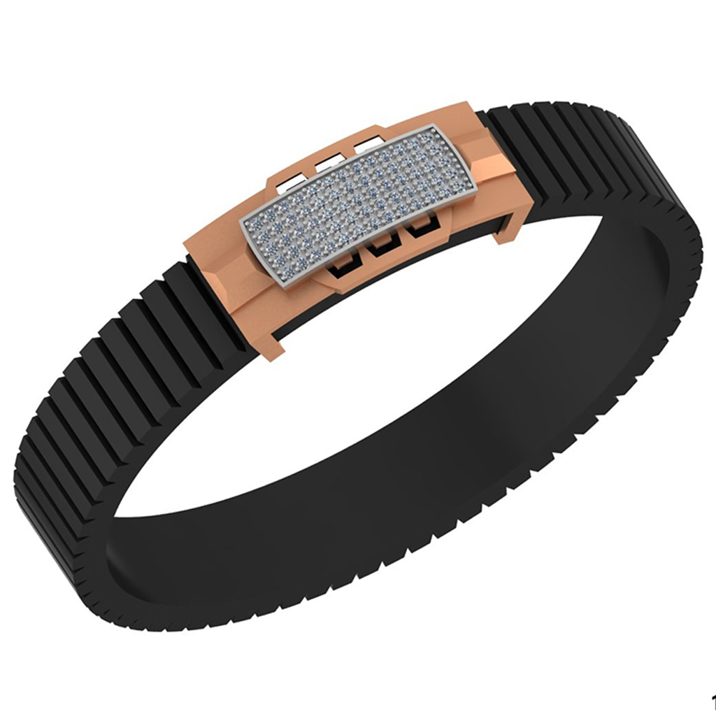 Classic Full Pavé Diamond Plate Men’s Bracelet