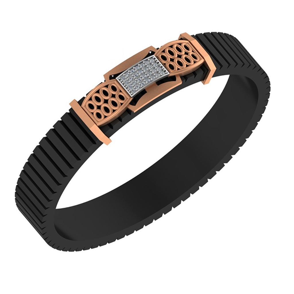 Men’s Luxury Rose-Gold Filigree Diamond Bracelet