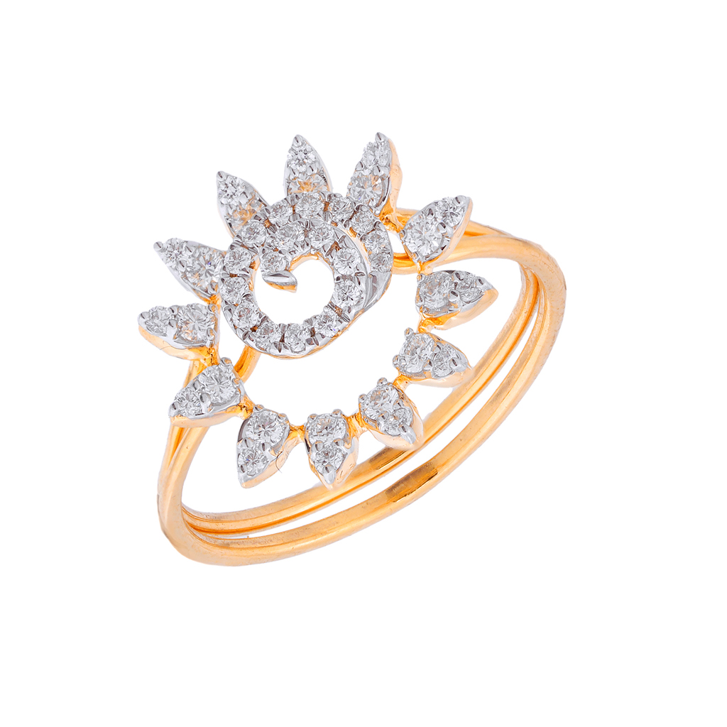 Statement Floral Diamond Ring in Rose Gold