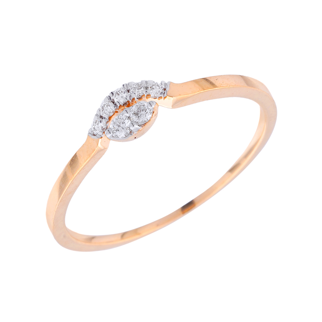 Minimal Diamond Accent Ring in Rose Gold