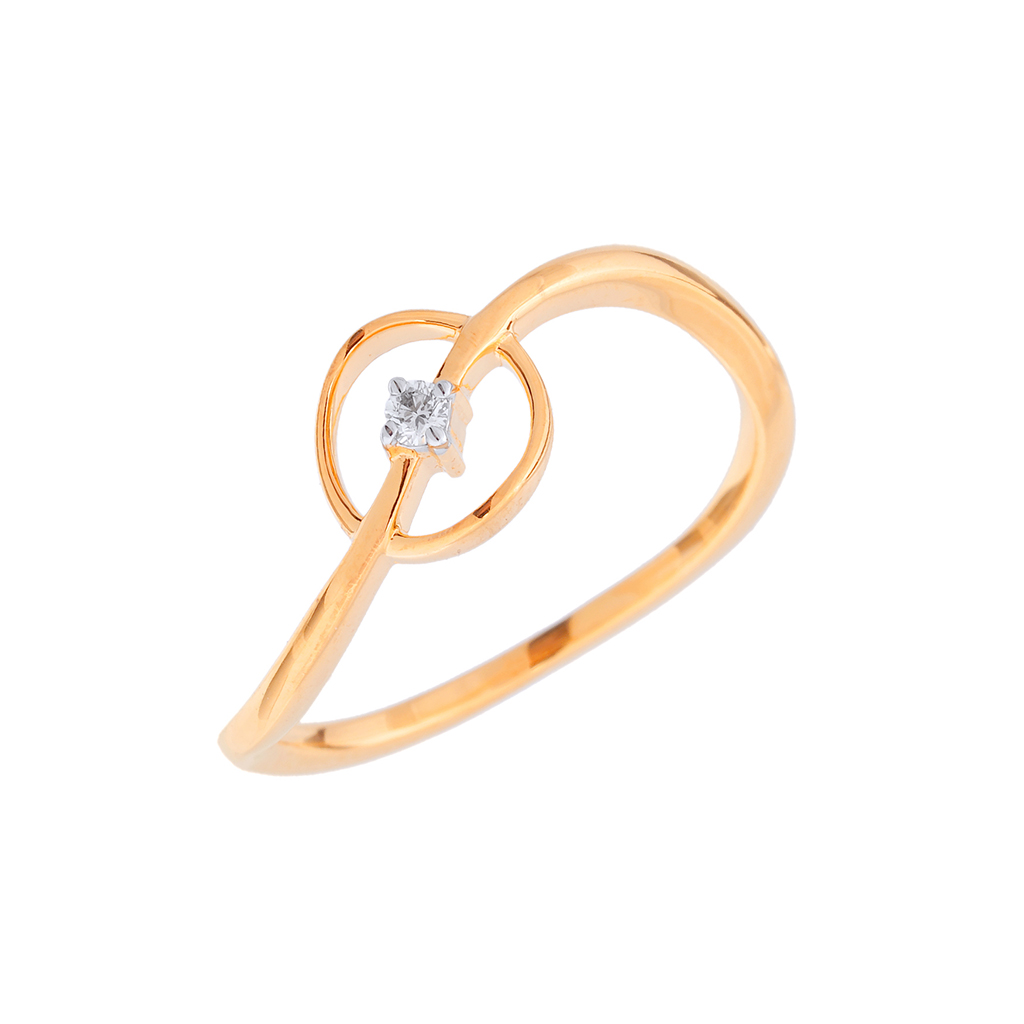 Minimal Solitaire Loop Diamond Gold Ring