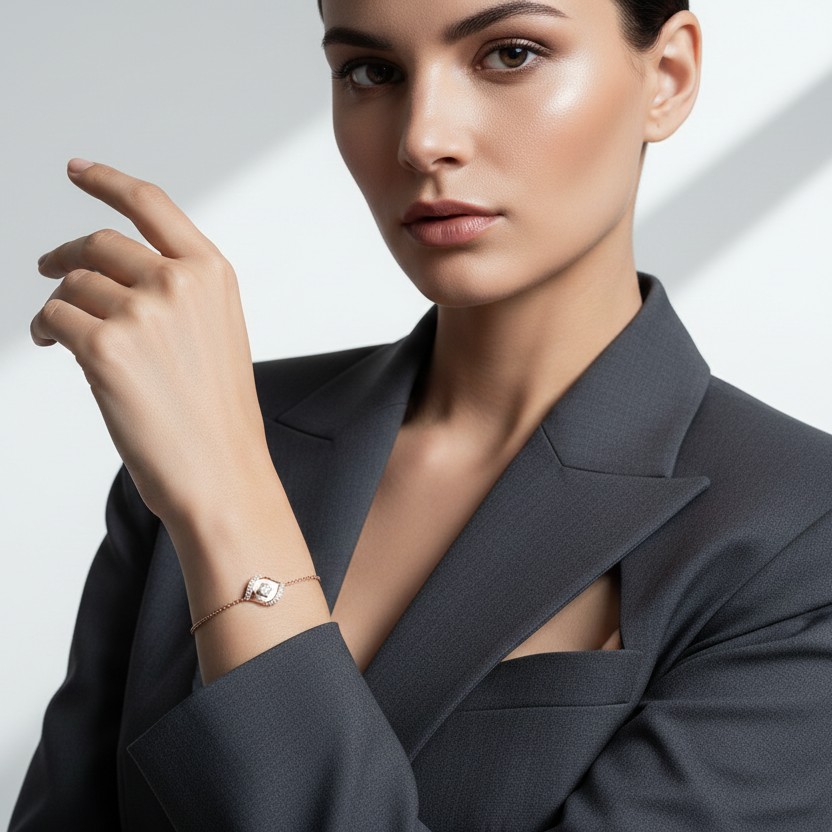 Floral Diamond Chain Bracelet