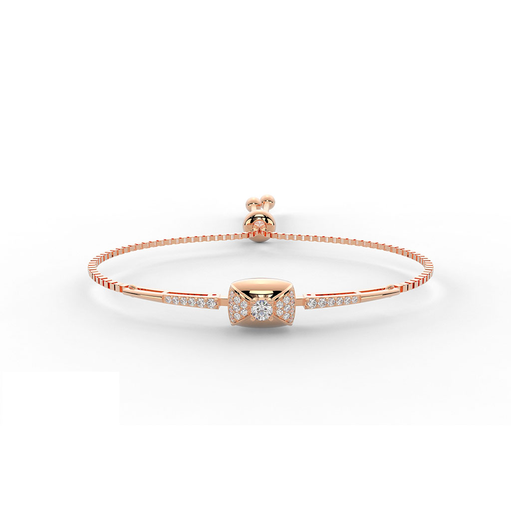 Modern Bow-Style Diamond Adjustable Bracelet