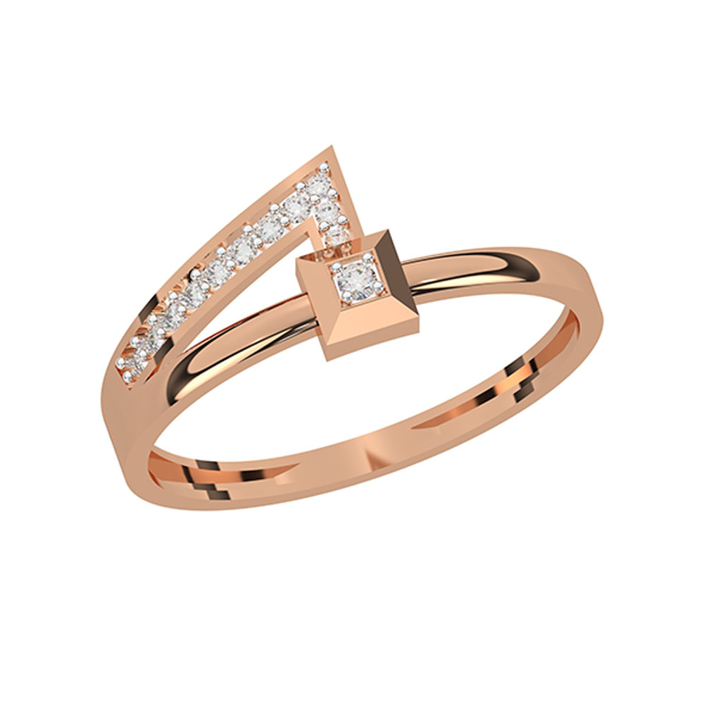 Rose Gold Geometric Spark Ring