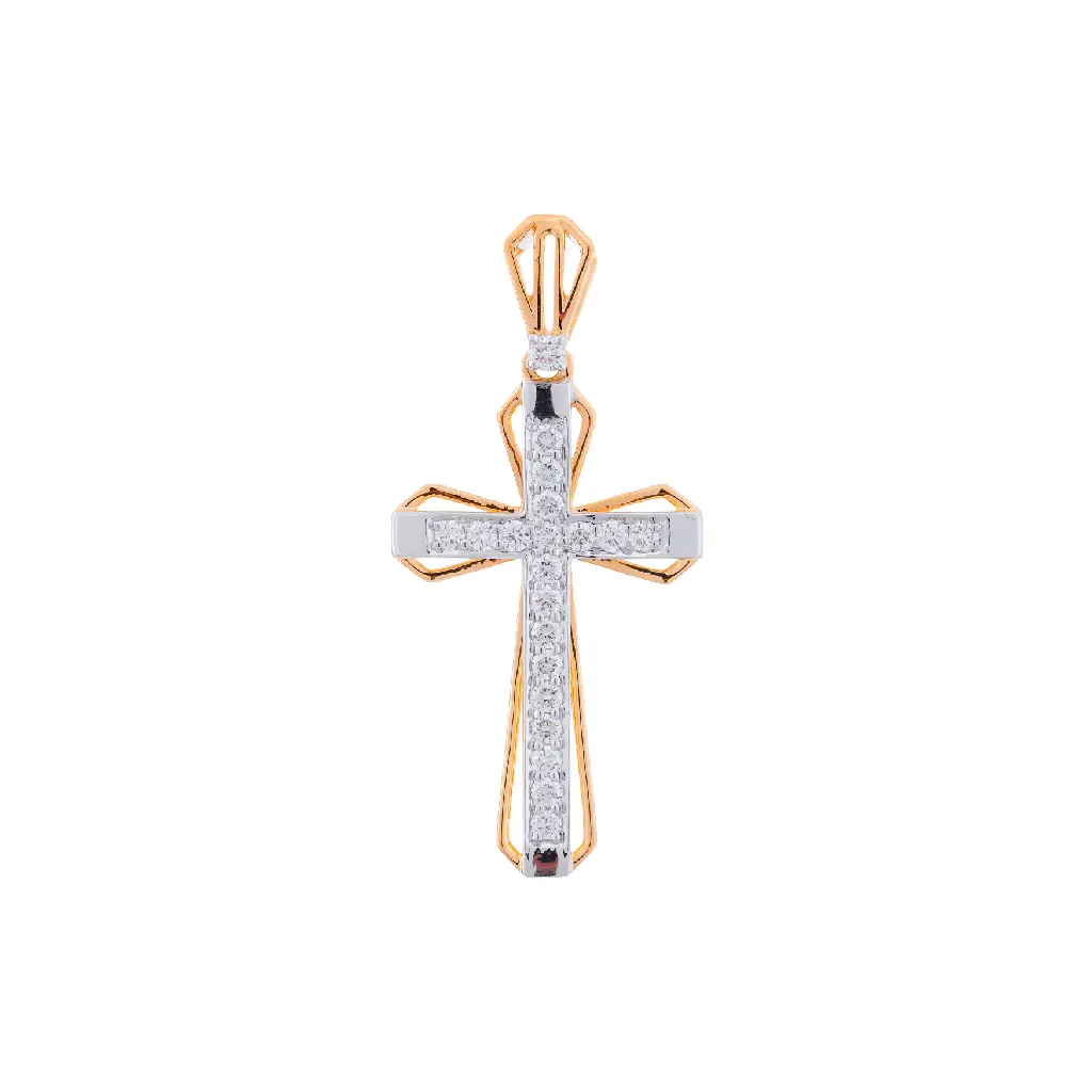 Classic Gold &amp; Diamond Cross Pendant