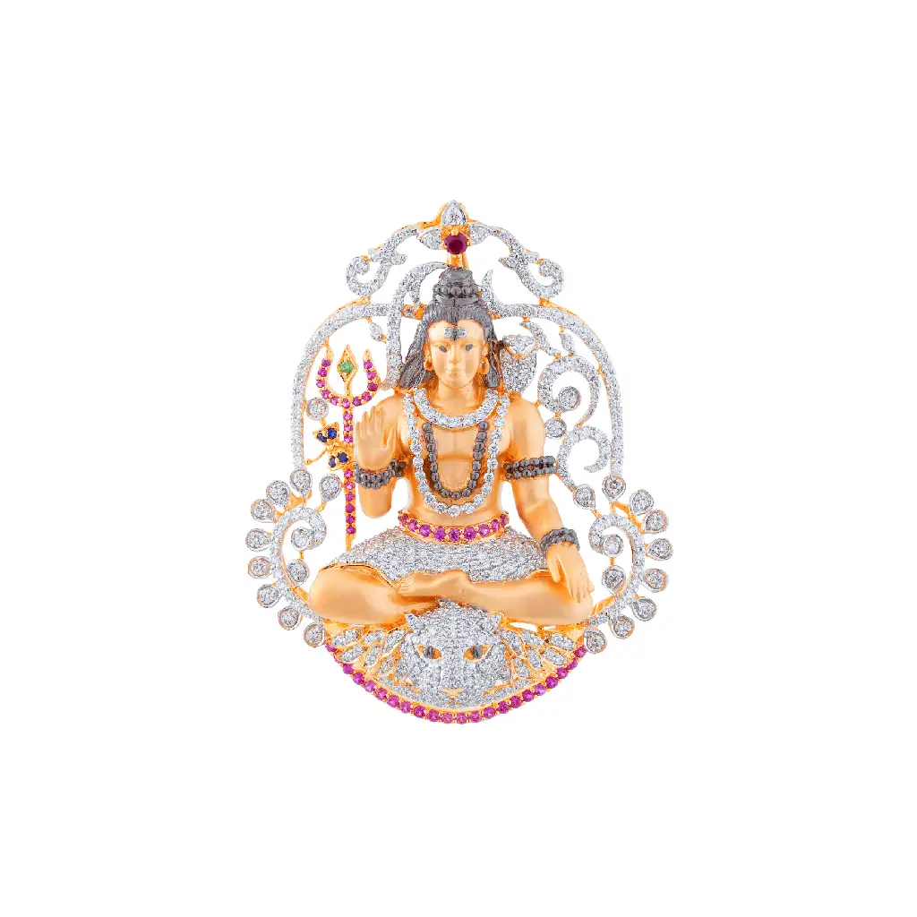 Divine Meditating Lord Shiva Diamond Pendant