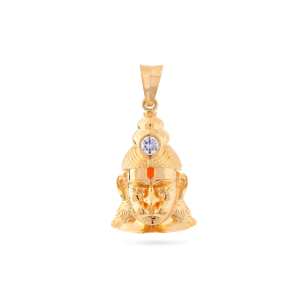 Divine Lord Hanuman Face Gold Pendant